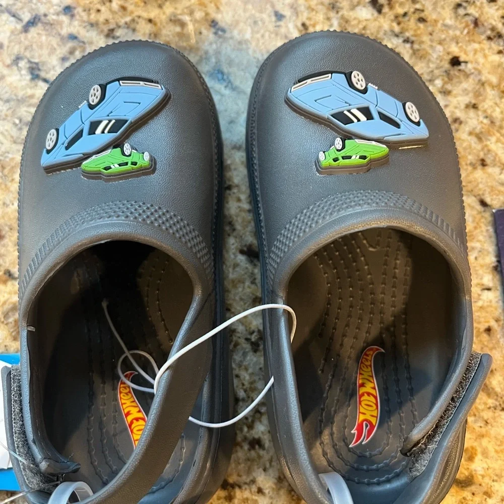 Hot Wheels Kids' Grey Car Crocs Water Shoes